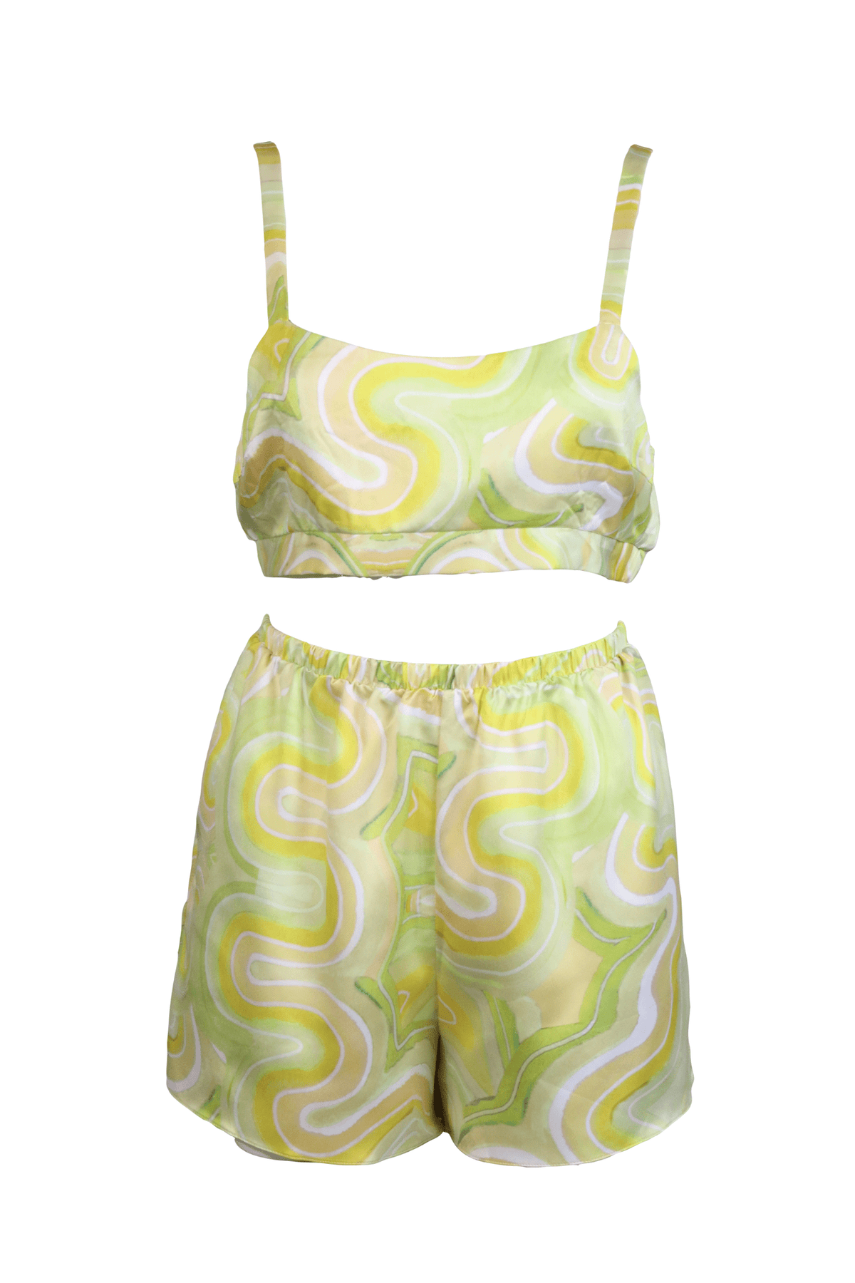 Rya Collection Set Swan Bralette and Short Set- Green