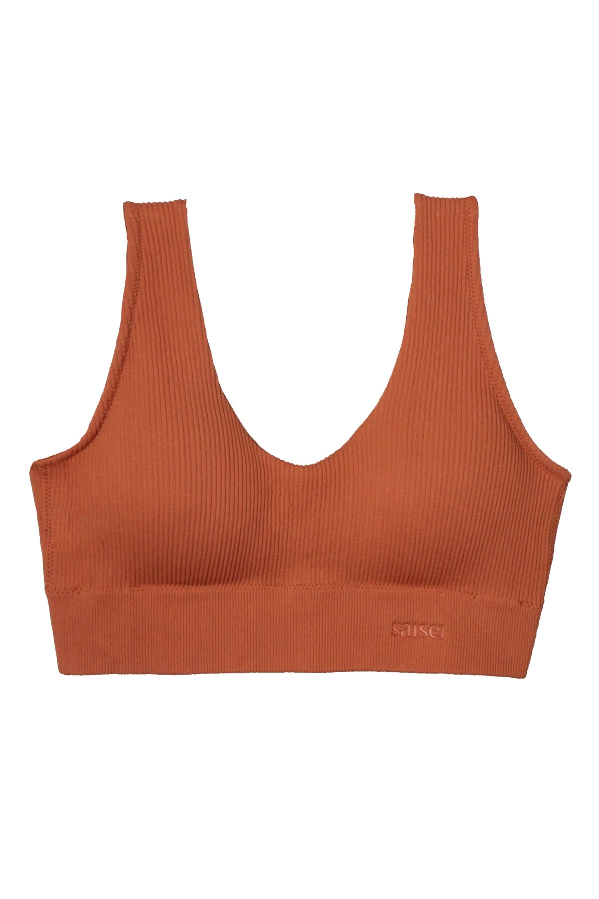 Saisei Bralette Cinnamon / XS Ribbed Open Bralette - Cinnamon