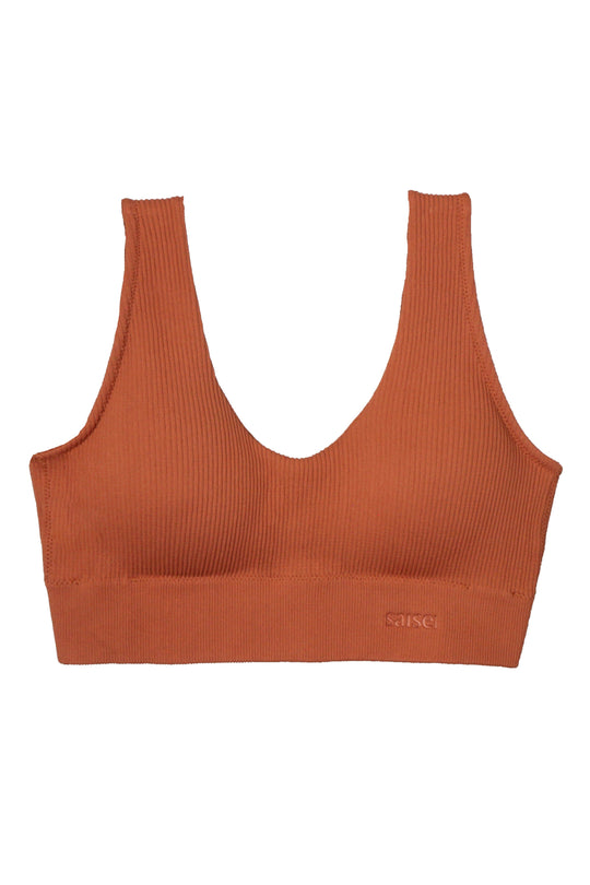Ribbed Open Bralette - Cinnamon