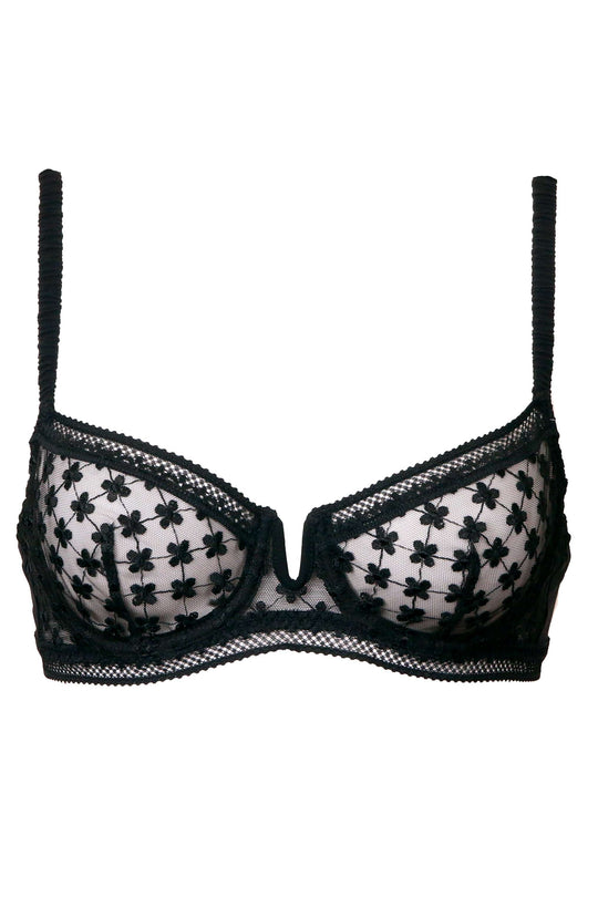 Hortense Half-Cup Bra - Black