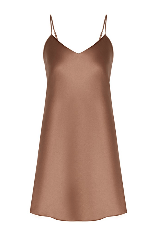Dream Silk Dress - Light Brown