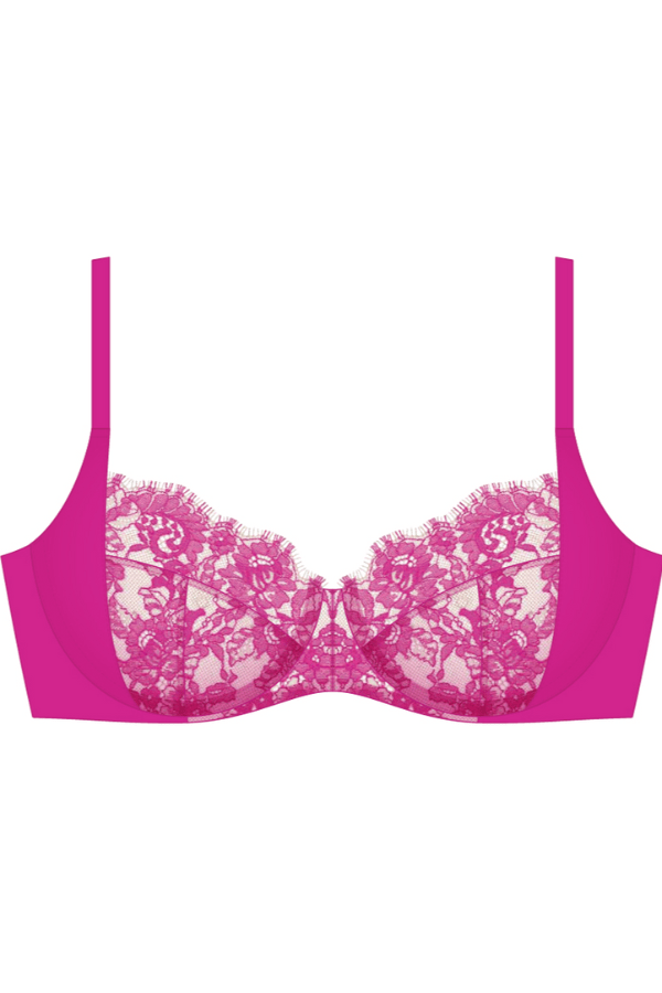 Skarlett Blue Balcony Entice Side Support Balconette Bra - Pink Berry