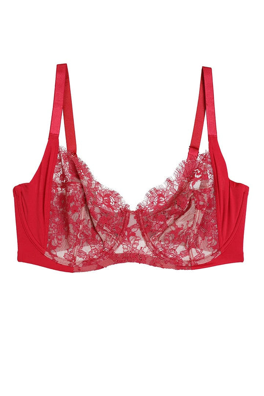Entice Side Support Balconette Bra - Red