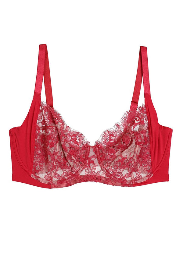 Entice Side Support Balconette Bra - Red - Chérie Amour