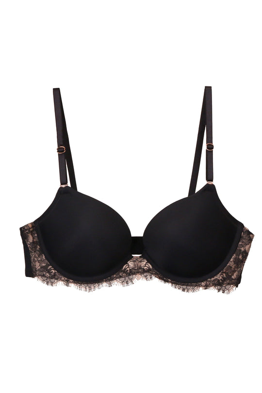 Entice Lace Push-Up Bra - Black