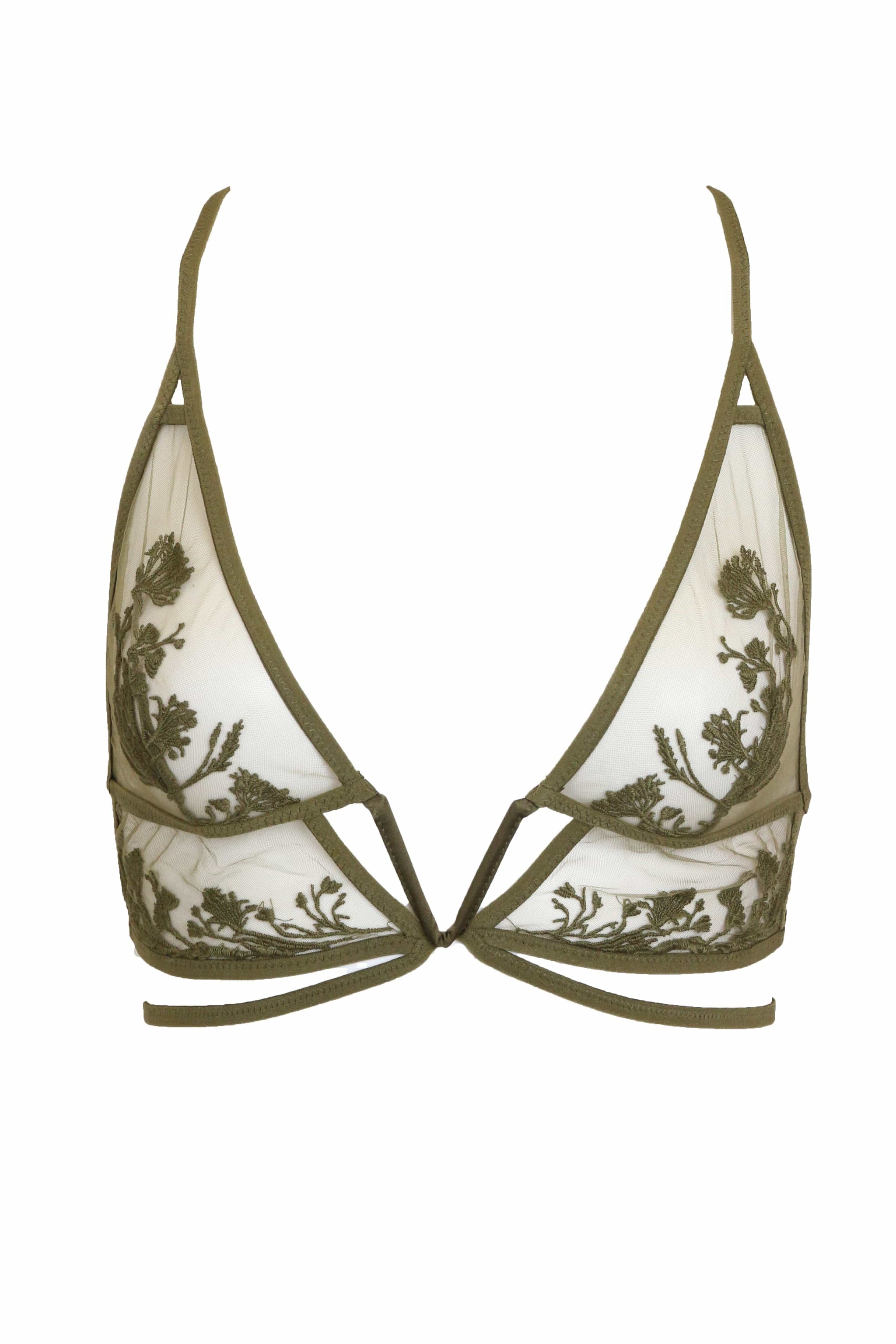 Mullberry Keyhole Bralette- Olive - Chérie Amour
