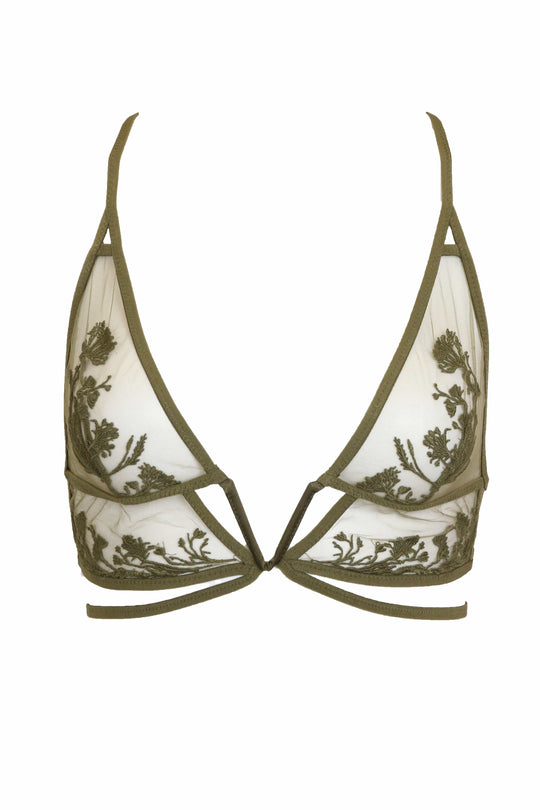 Mullberry Keyhole Bralette- Olive