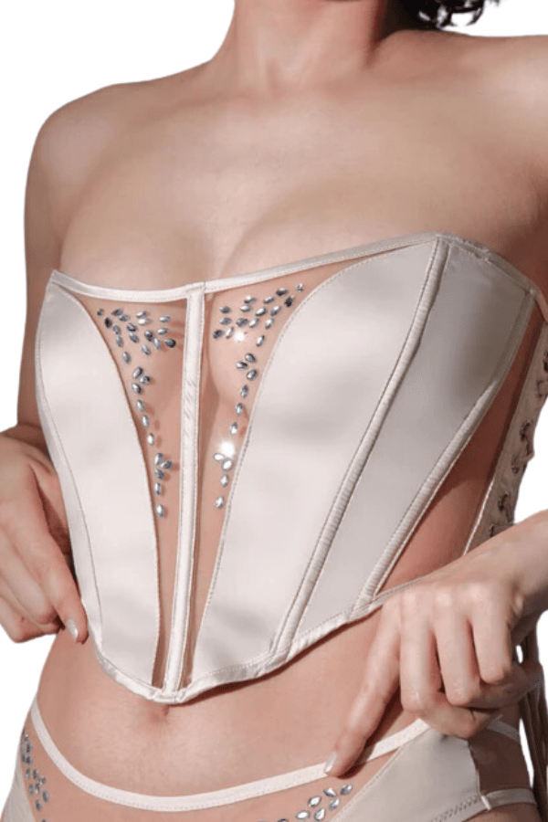 Thistle &amp; Spire Corset Dripping in Jewels Corset - Champagne