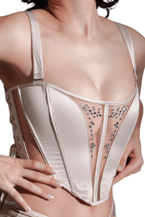 Thistle &amp; Spire Corset Dripping in Jewels Corset - Champagne