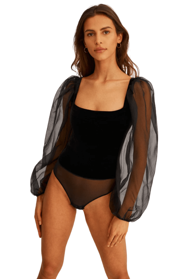 Undress Code Bodysuit Hazy Line Bodysuit - Black