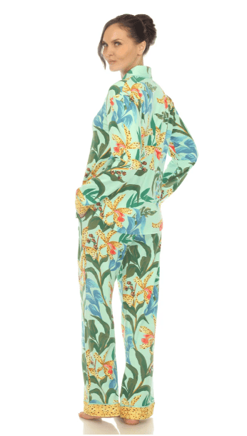 White Mark Pajama Set Wildflower Print Pajama Set - Mint
