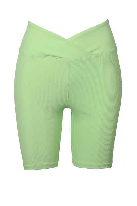 Ribbed Studio Biker Short- Pistachio