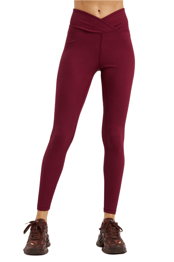 Year of Ours Activewear Ribbed Veronica Legging - Dark Cherry