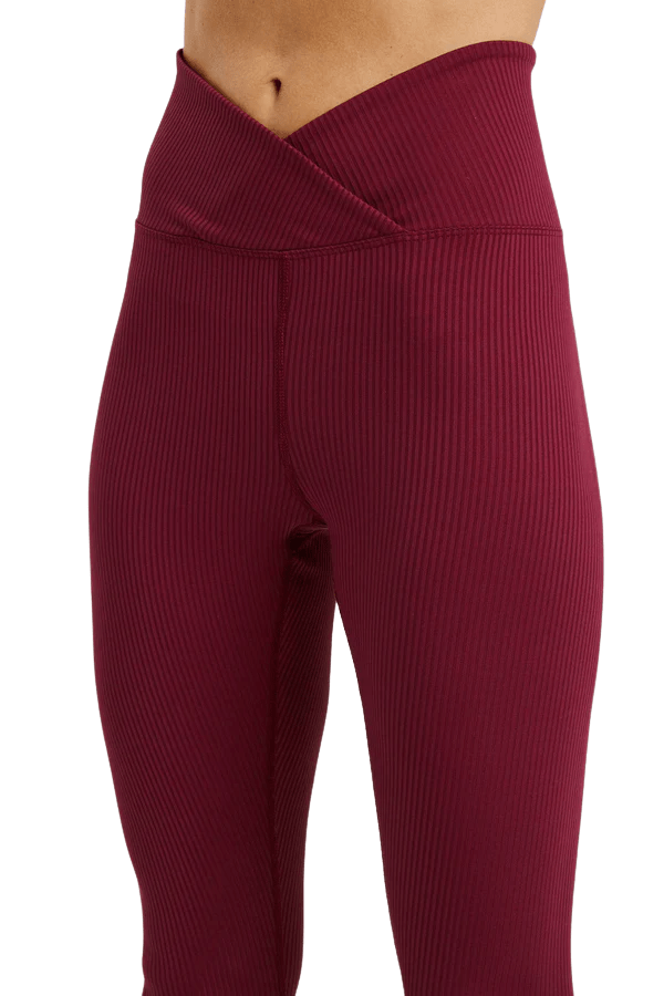 Year of Ours Activewear Ribbed Veronica Legging - Dark Cherry