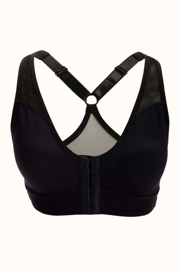 AnaOno Bras Bianca Front Closure Sports Bra- Black