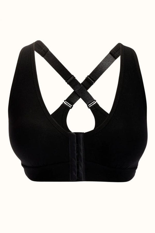 Rora Pocketed Front Closure Bra - Black