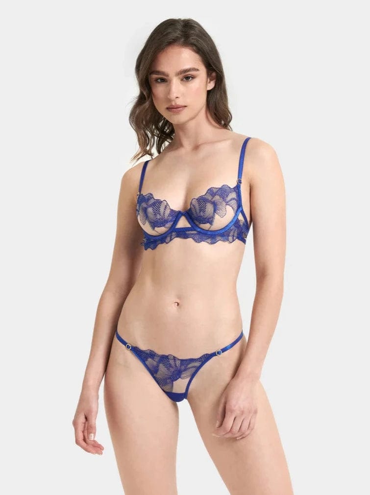 Adeline Sheer Panty- Surf the Web Blue