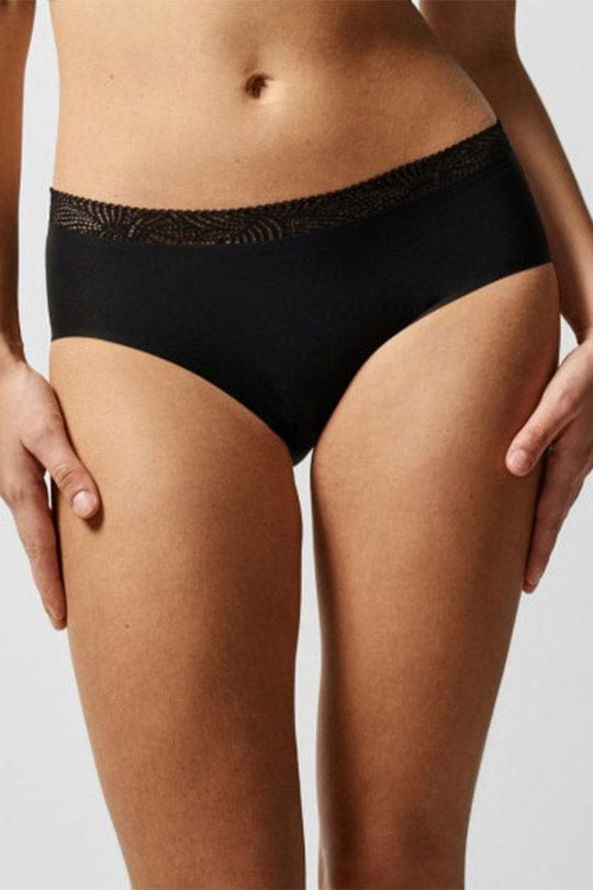 SoftStretch Hipster with Lace- Black