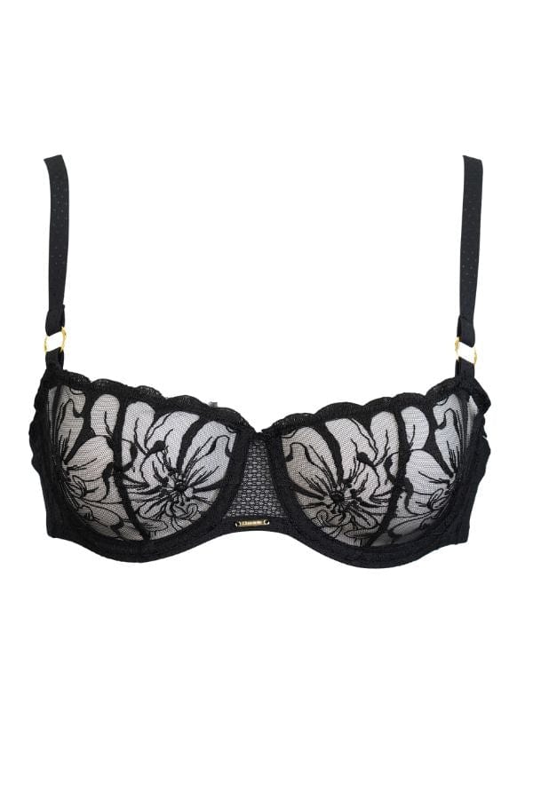 Chantelle Bras Fleurs Demi Bra- Black