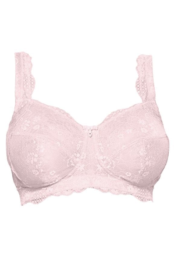 Curvy Couture Bralette Luxe Lace Wireless Bra - Blushing Rose