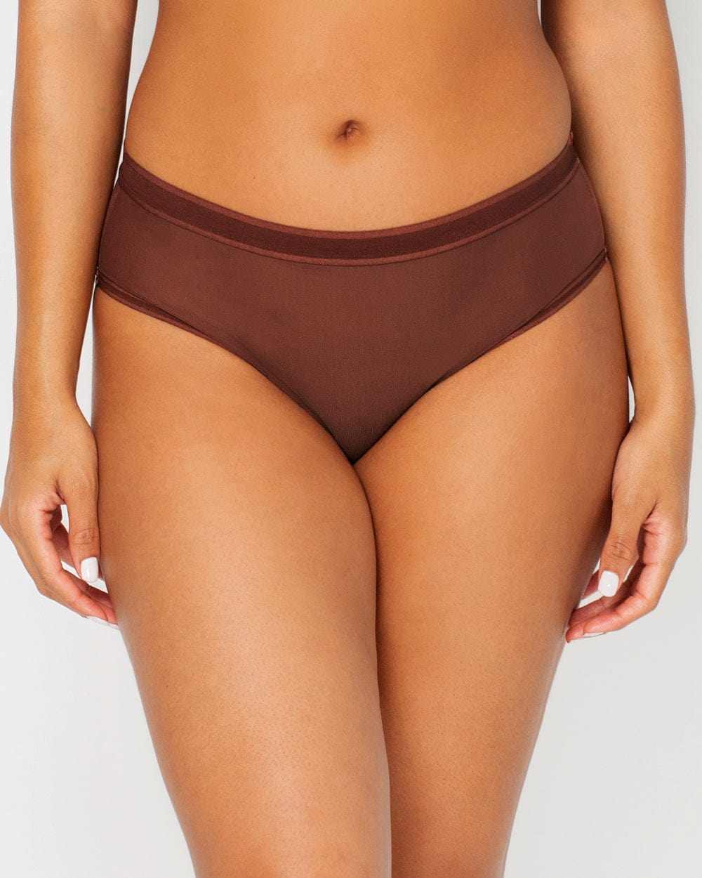 Sheer Mesh High Cut Brief - Chocolate - Chérie Amour