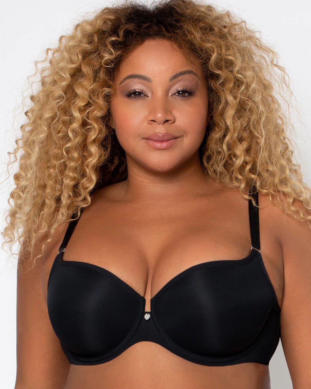 Curvy Couture Lingerie Black / 36 D Tulip Smooth Pushup Bra - Black