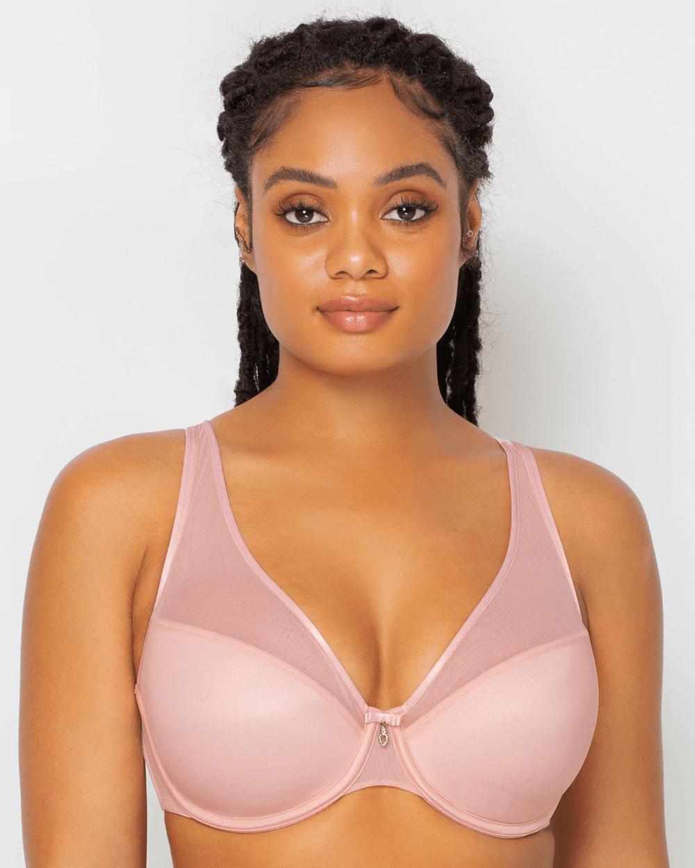 Sheer Mesh Plunge T-Shirt Bra - Blushing Rose - Chérie Amour