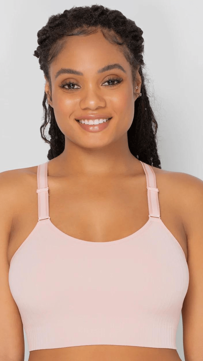 Curvy Couture Loungewear Blushing Rose / M Smooth Seamless Wireless Longline Bra - Blushing Rose