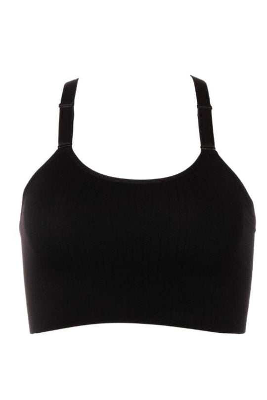 Smooth Seamless Wireless Longline Bra - Black