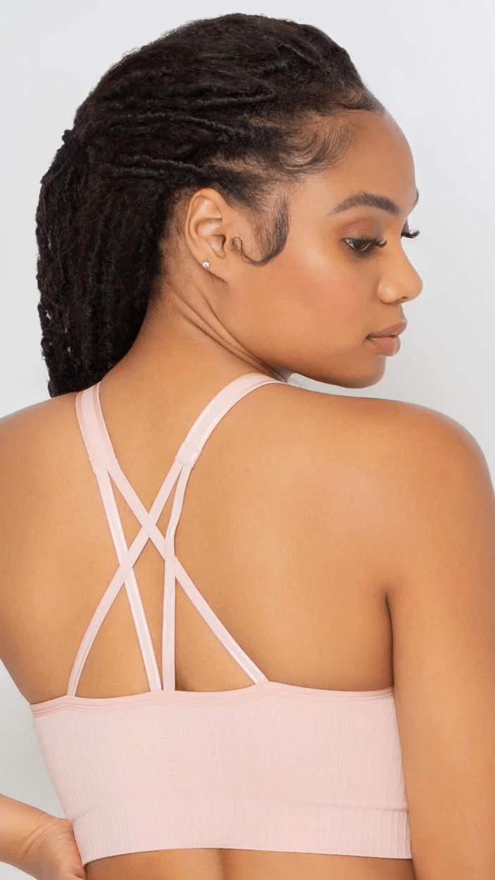 Curvy Couture Loungewear Smooth Seamless Wireless Longline Bra - Blushing Rose