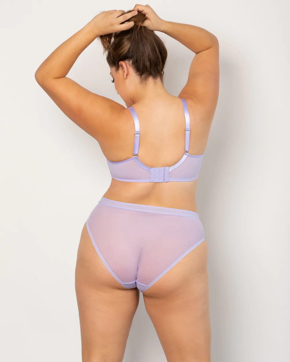 Sheer Mesh Unlined Underwire Bra - Lavender Mist - Chérie Amour