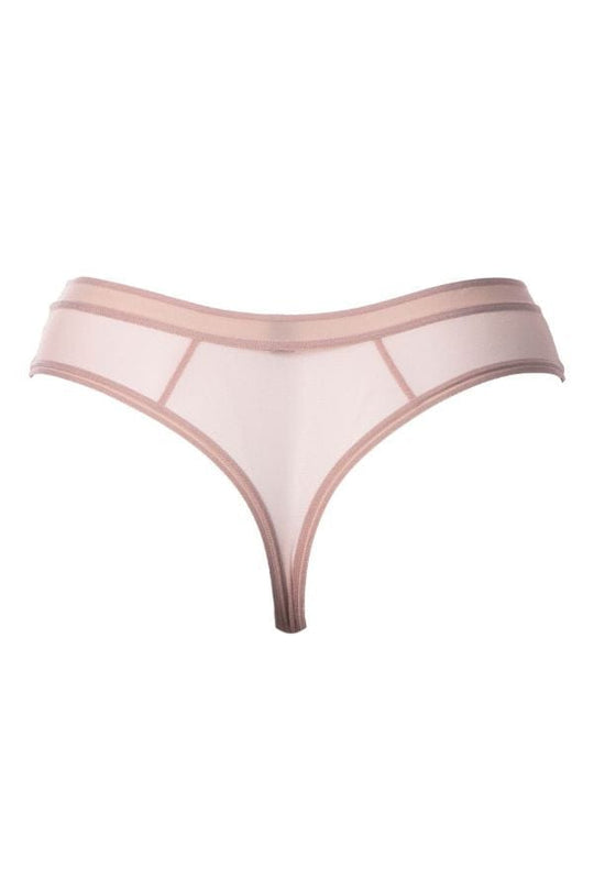 Sheer Mesh High Cut Thong - Bark