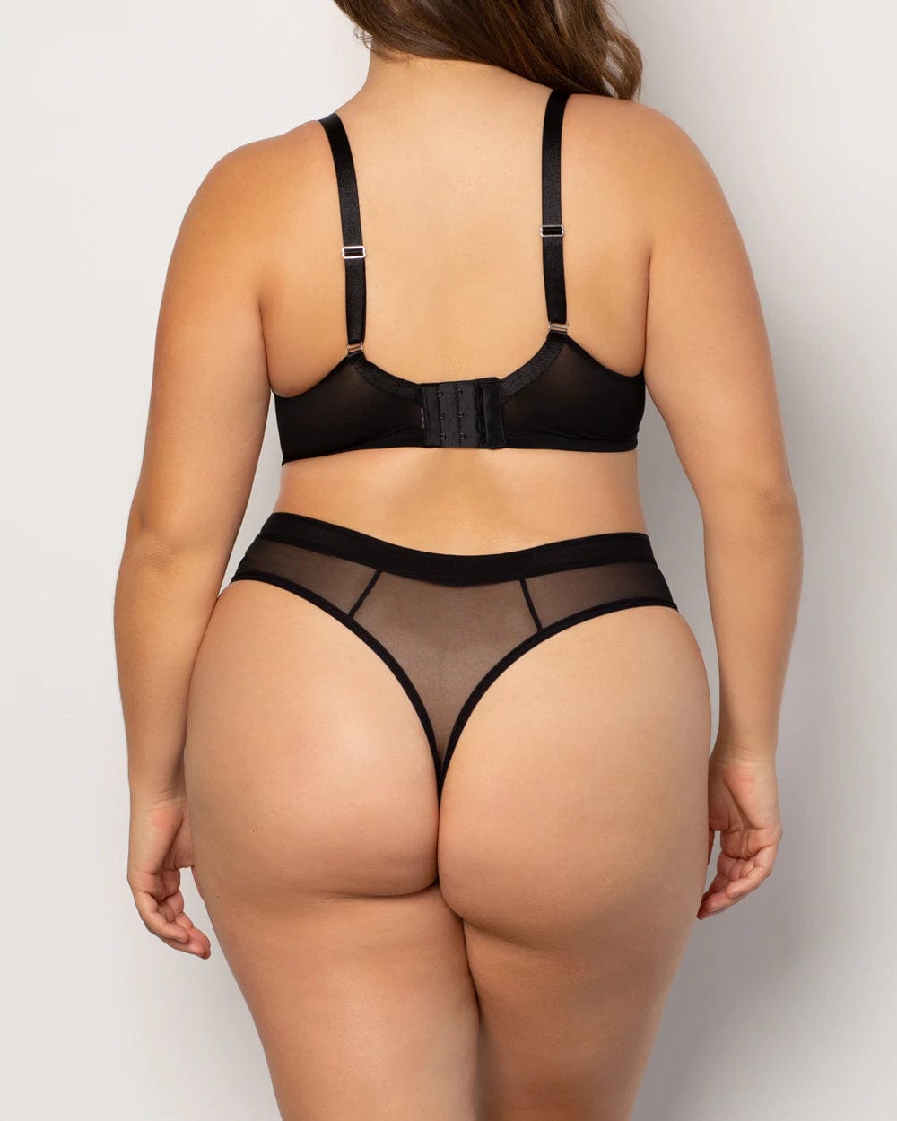 Sheer Mesh High Cut Thong - Black - Chrie Amour Sheer Mesh High Cut Thong - Black - Chrie Amour