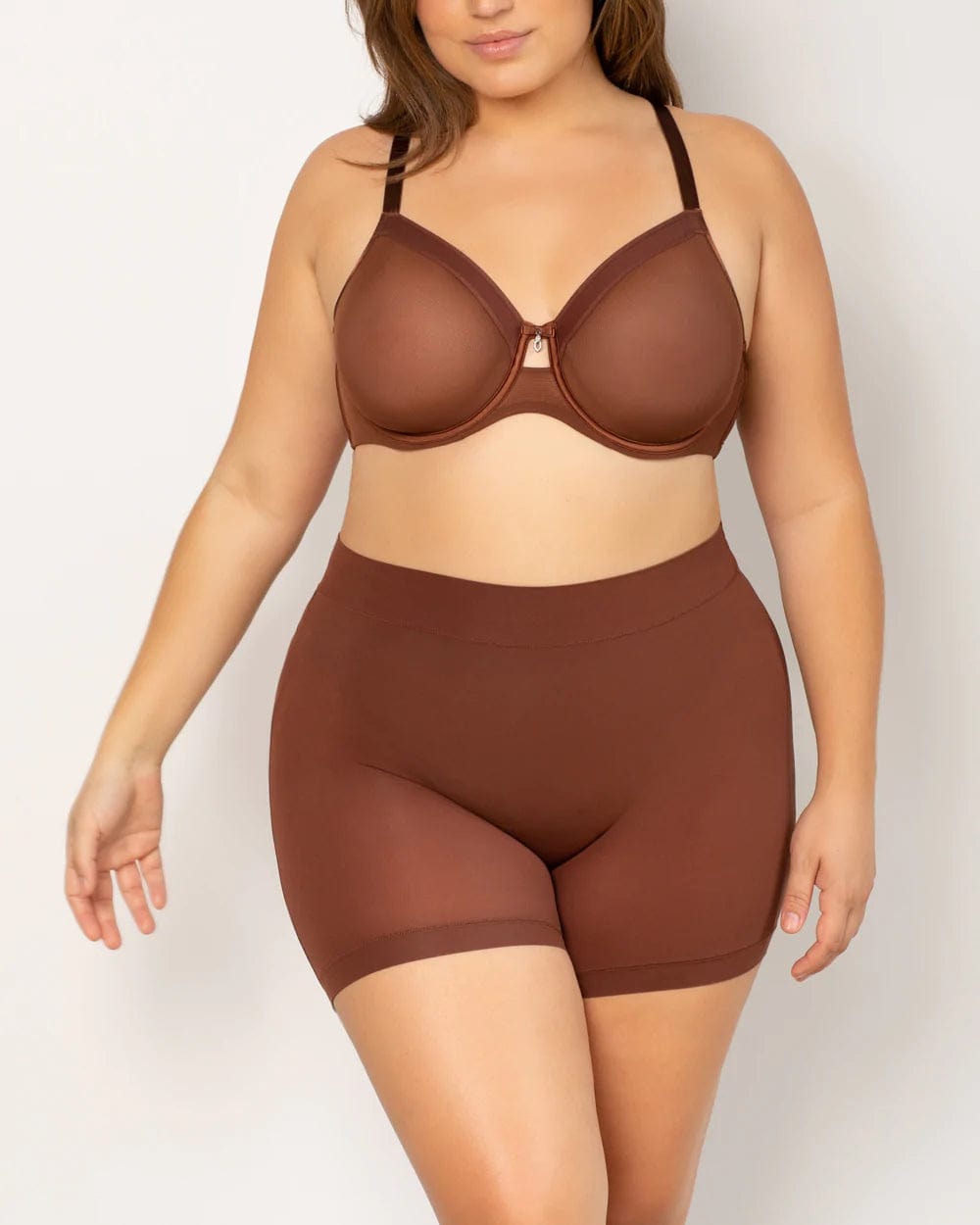 Curvy Couture Underwear Slip Short - Chocolate Nude