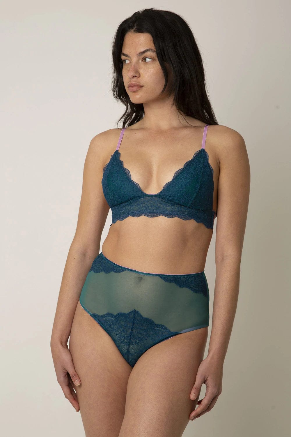 Dora Larsen Bralette Lila Lace Padded Triangle