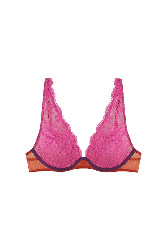 Alba Lace High Apex Underwire Bra- Pink