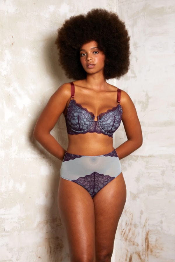 Dora Larsen Bras Enid Lace Balconette Bra- Deep Purple