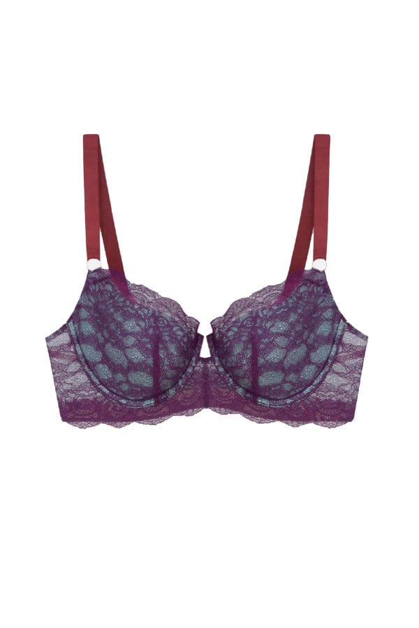 Dora Larsen Bras Enid Lace Balconette Bra- Deep Purple