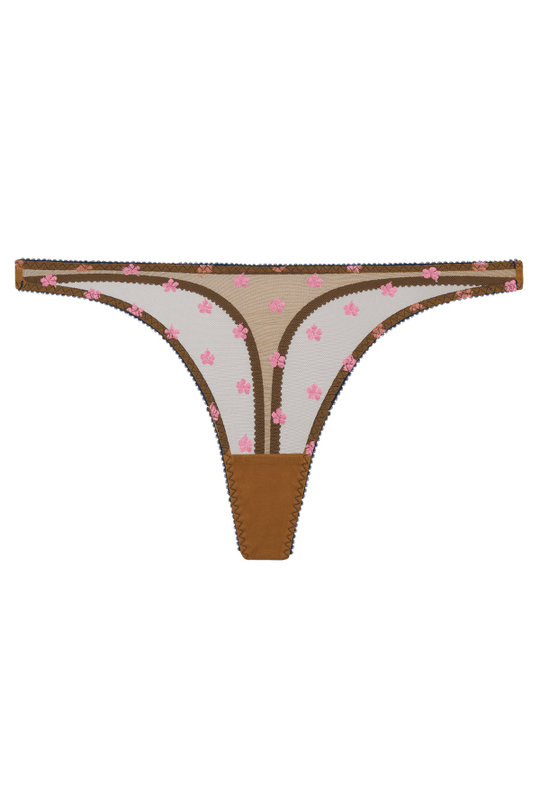 Collette Embroidery Thong - Rusty Gold