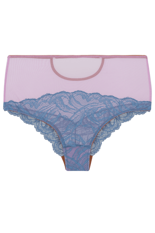 Dorothee Lace High Waist Knicker - Blue