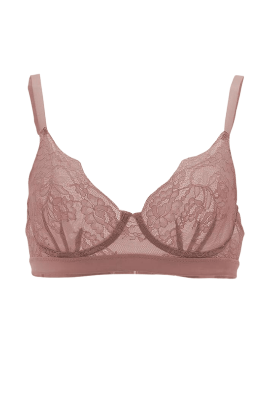 Soft Cup Lace Bra - Nude