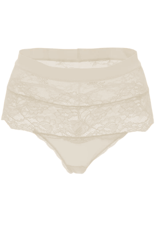 Lace High-Waist Brazilian - Nude