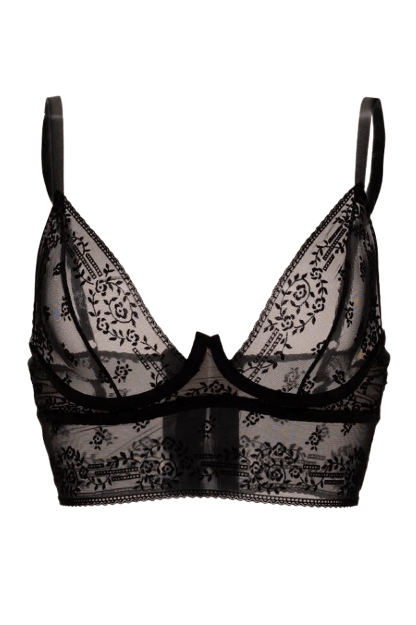 Ellipse Bustier Underwire Lace Cup Bustier - Black