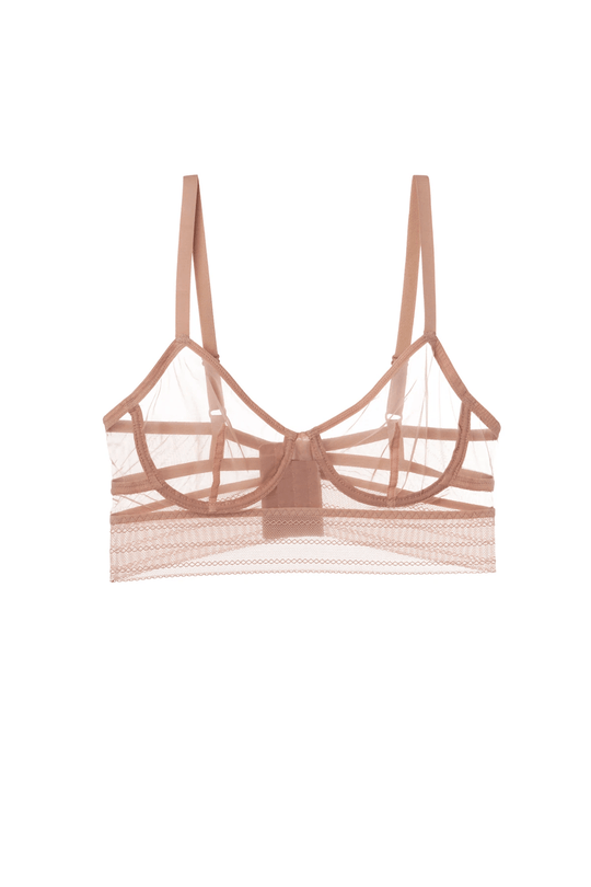 Bare Underwired Longline Bra - Powder
