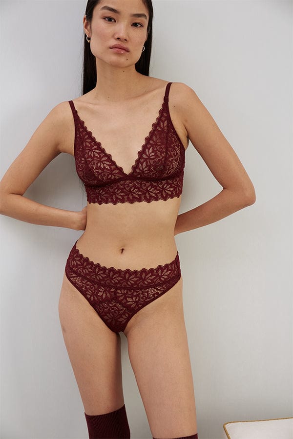 Else Bralette Orient Soft Triangle Bra - Maroon