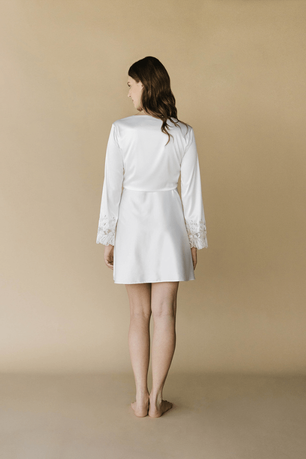 Entos Lingerie Robe Agathe Short Robe- White