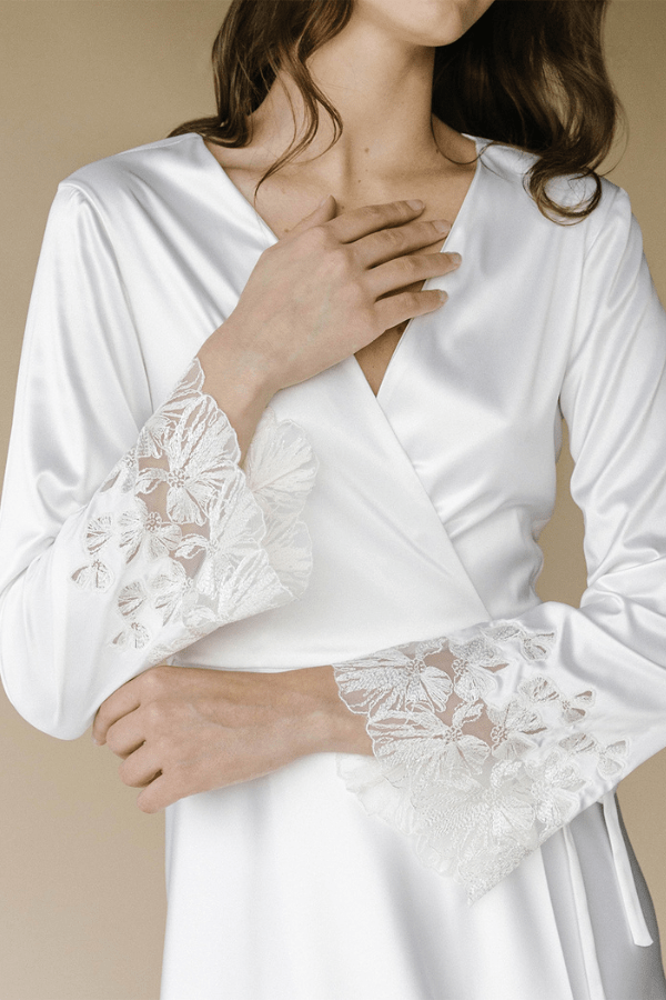 Entos Lingerie Robe White / L Agathe Short Robe- White
