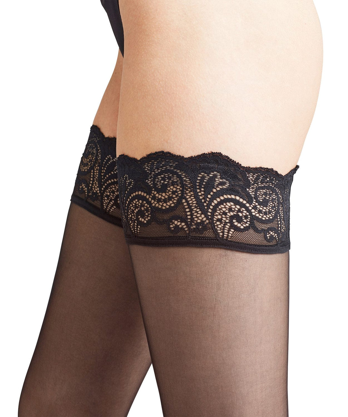 Falke Stockings Black / S Matt Deluxe Stay Up - Black