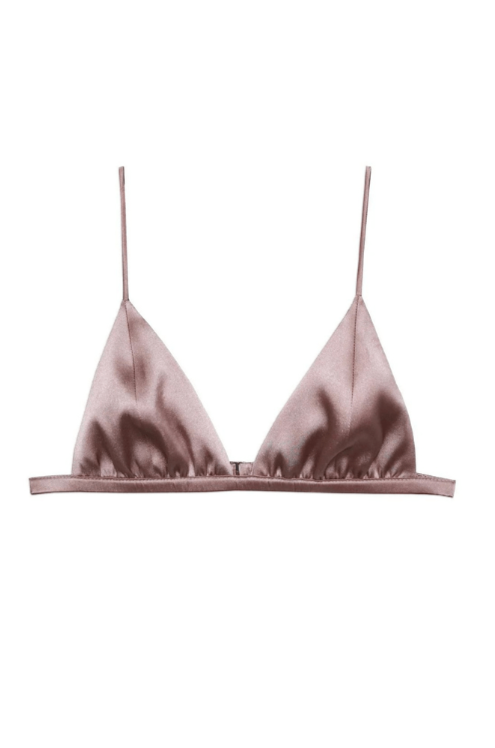 Fleur du Mal Bralette Luxe Triangle Bra- Tan