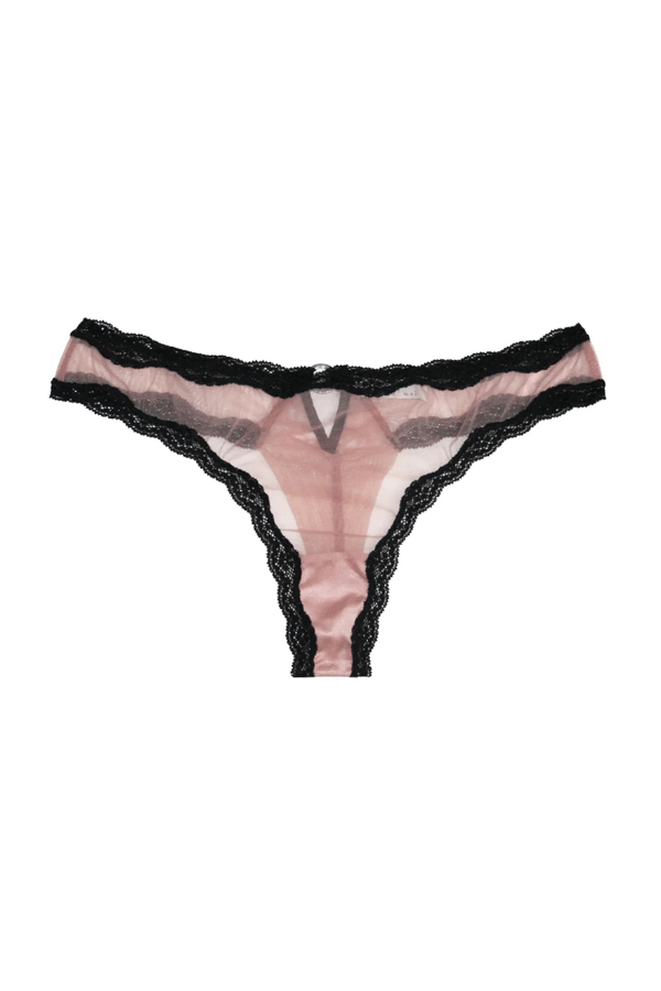 Fleur du Mal Thong Sheer Tulle Thong- Petal